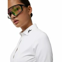 J.Lindeberg J. Lindeberg Tour Tech White Womens Long Sleeve Golf Polo -Single Iron Shop 30925 WHITE0000 2