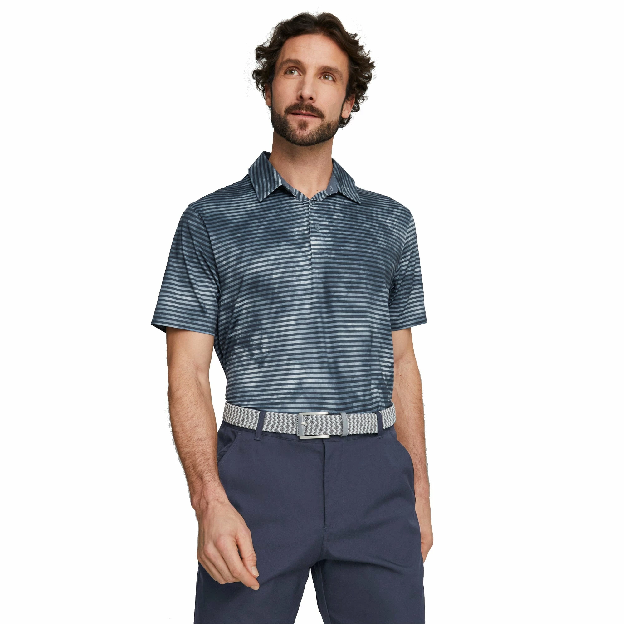 PUMA Golf Puma Cloudspun Dye Stripe Mens Golf Polo 1 PUMA Golf Puma Cloudspun Dye Stripe Mens Golf Polo
