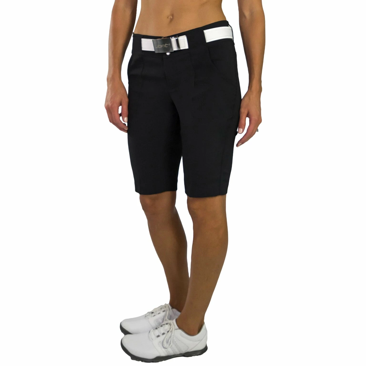 Jofit Belted Bermuda 12in Womens Golf Shorts 1 Jofit Belted Bermuda 12in Womens Golf Shorts