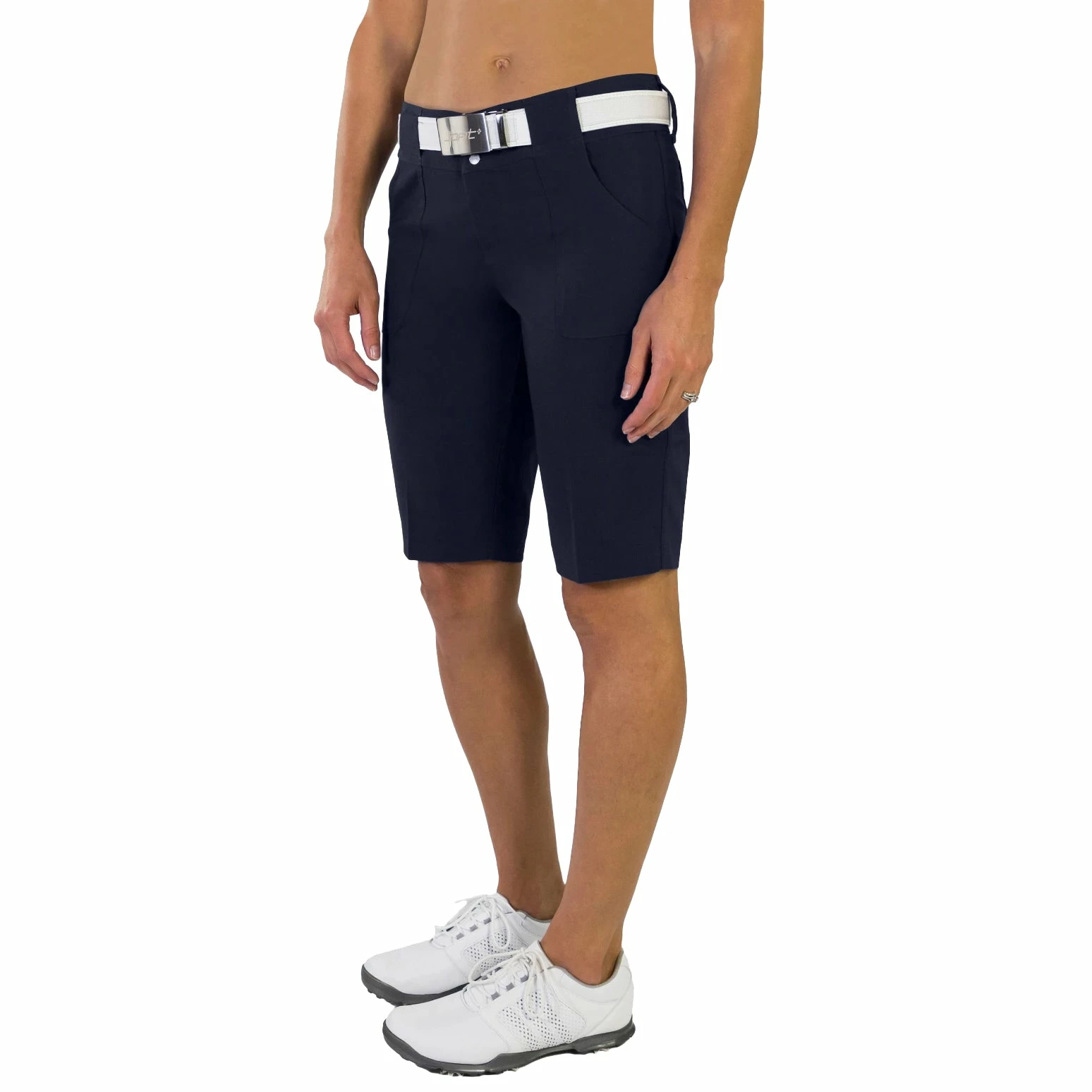 Jofit Belted Bermuda 12in Womens Golf Shorts 2 Jofit Belted Bermuda 12in Womens Golf Shorts - Image 2