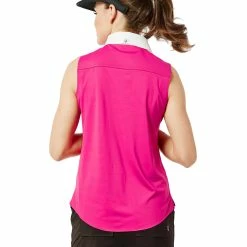 Belyn Key Piped Contrast Raspberry Womens Sleeveless Golf Polo 5 Belyn Key Piped Contrast Raspberry Womens Sleeveless Golf Polo -Single Iron Shop TSL0503 RSB 2
